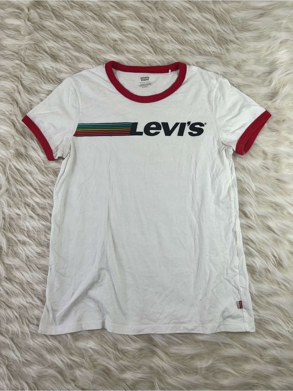 Levis Vintage Style Ring Neck Tee Women's Small White